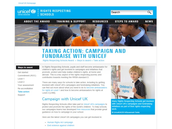 Unicef UK website